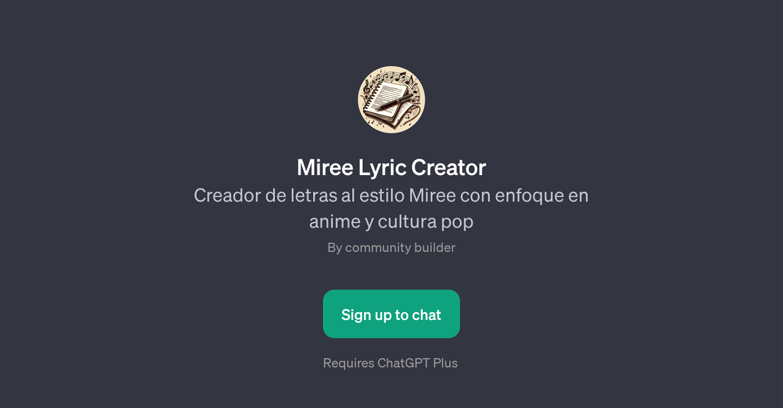 Miree Lyric Creator website