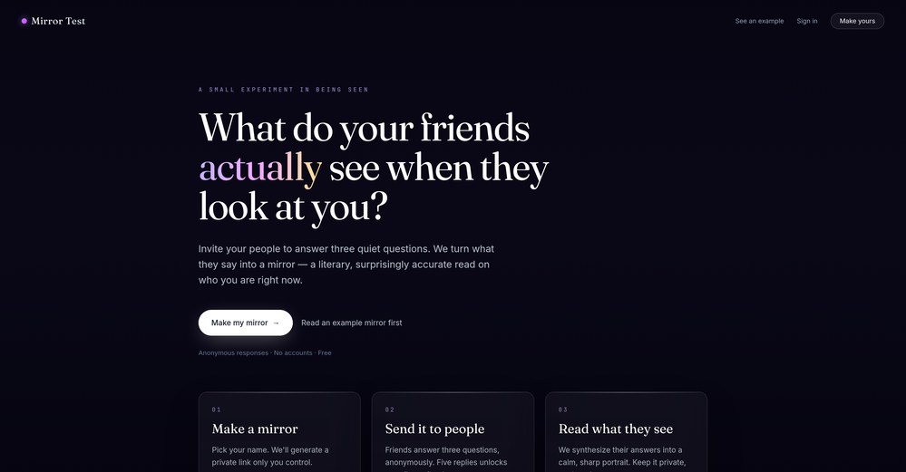 Mirror Test website