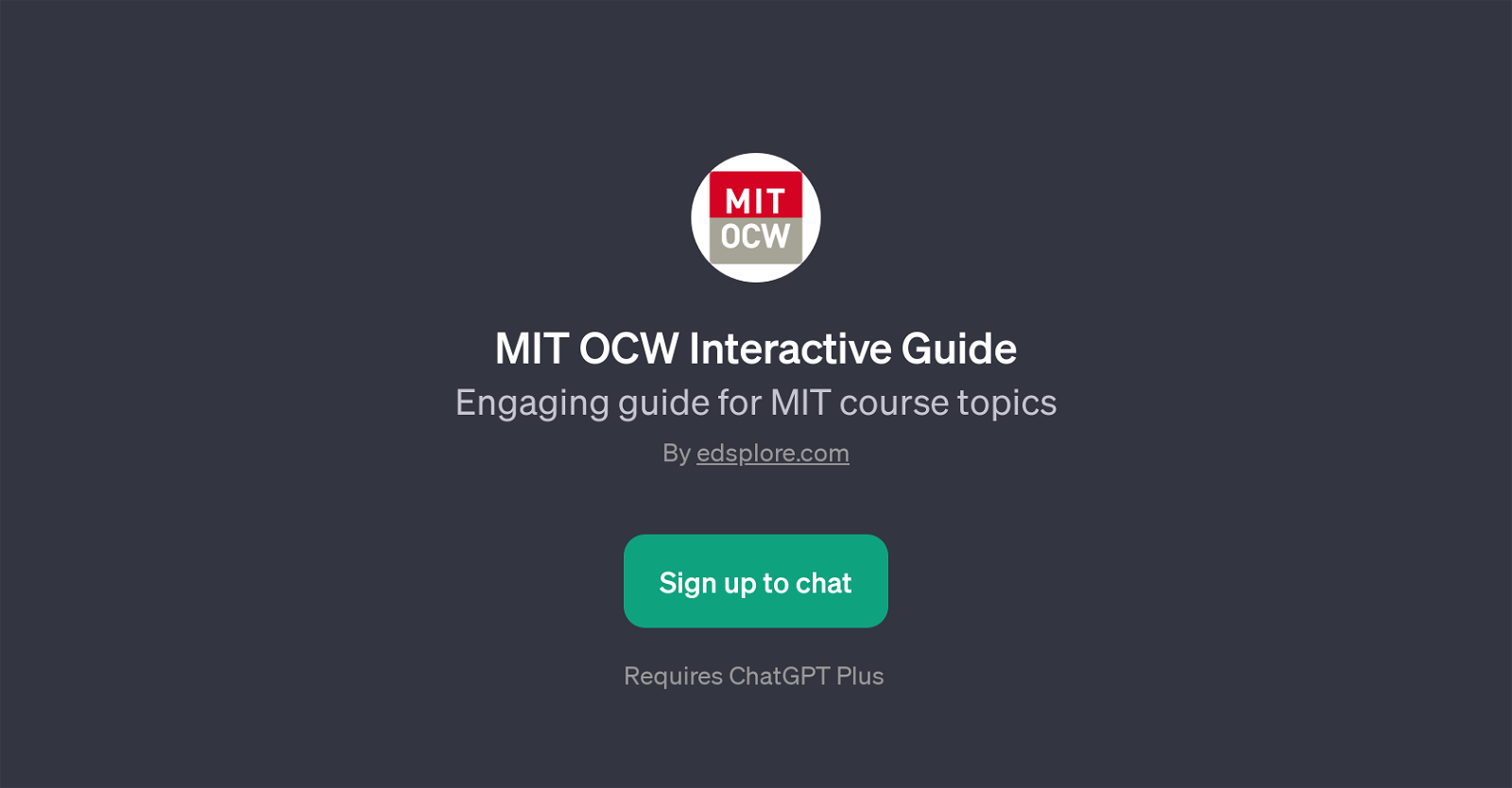 MIT OCW Interactive Guide website