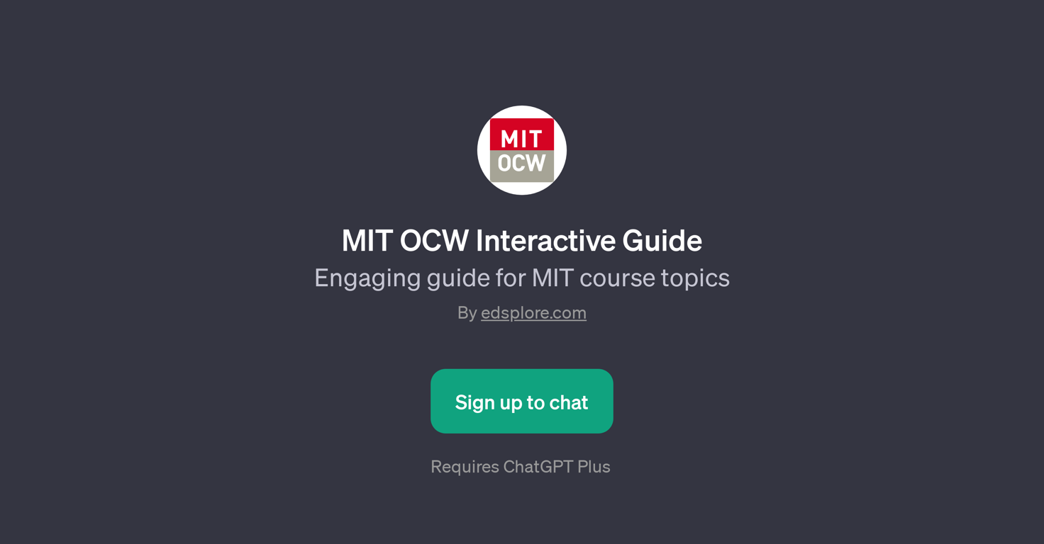 MIT OCW Interactive Guide website