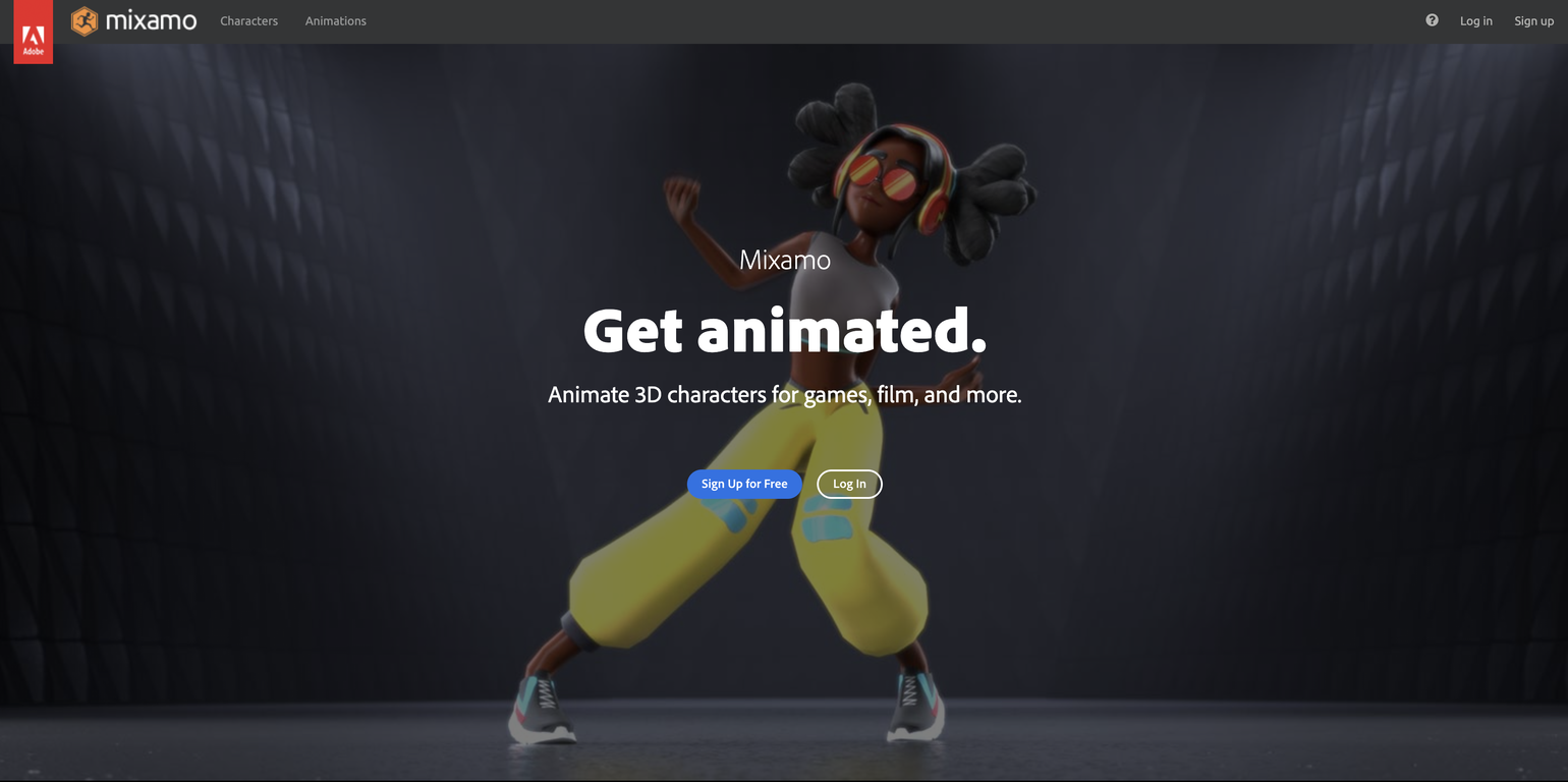 Mixamo website