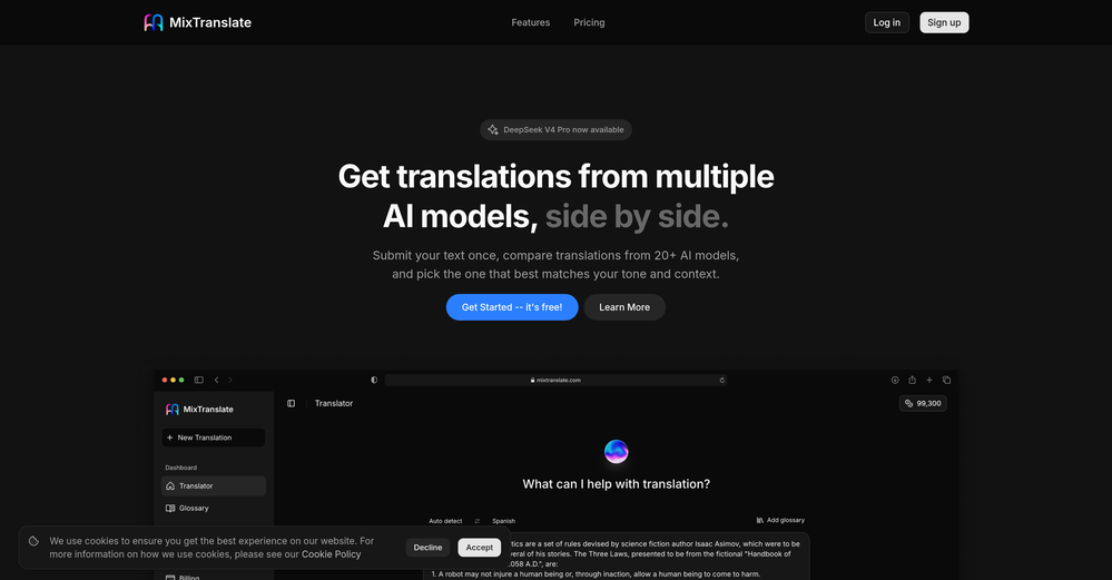 MixTranslate website
