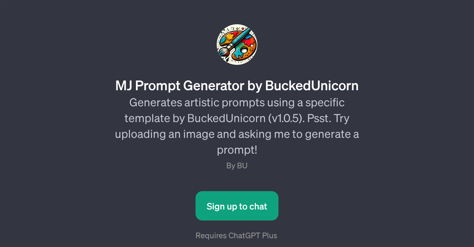 MJ Prompt Generator by BuckedUnicorn website