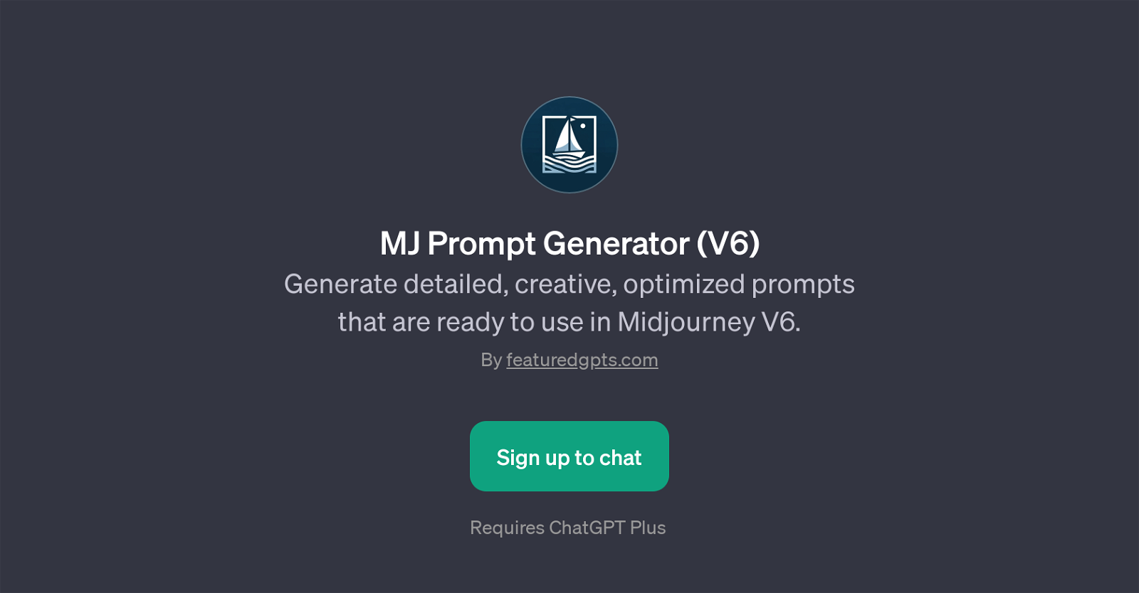 MJ Prompt Generator (V6) website