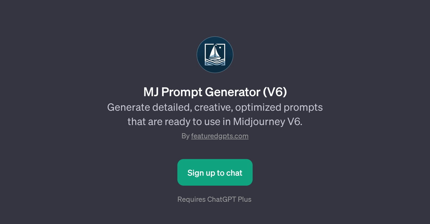 MJ Prompt Generator (V6) website