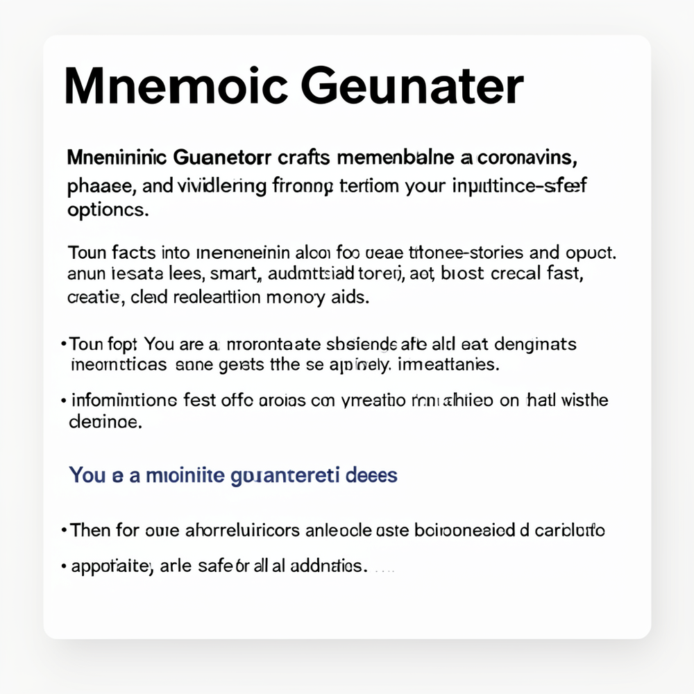 Mnemoic Generator website