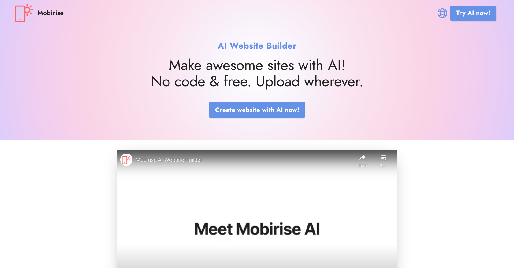 Mobirise And 89 Other AI Tools For Website Building