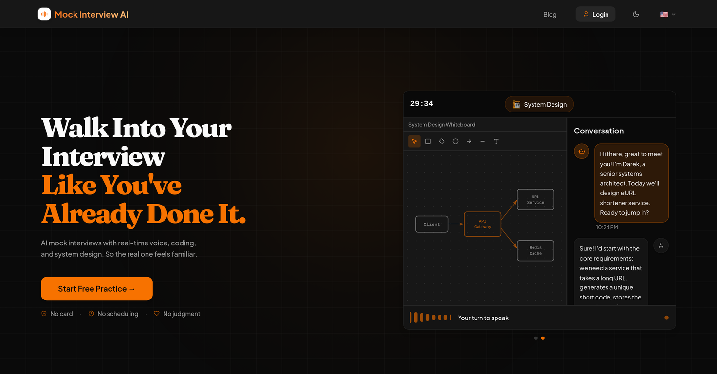 Mock Interview AI website