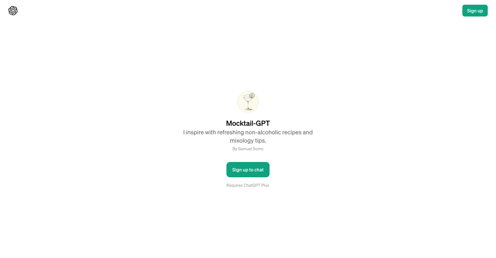 Mocktail-GPT website