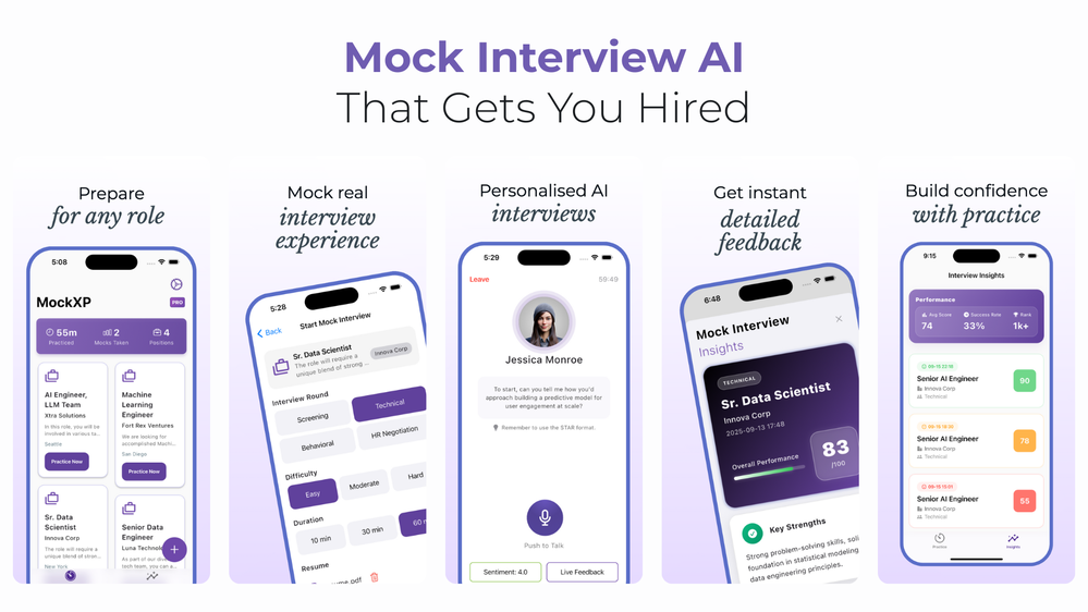 Interview Prep AI - MockXP website