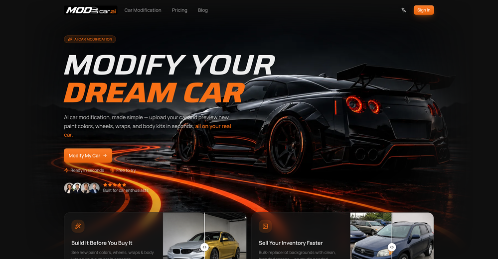 MODCAR.ai website