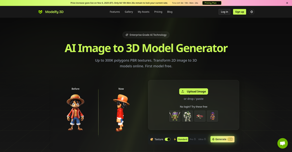 Modelfy 3D website