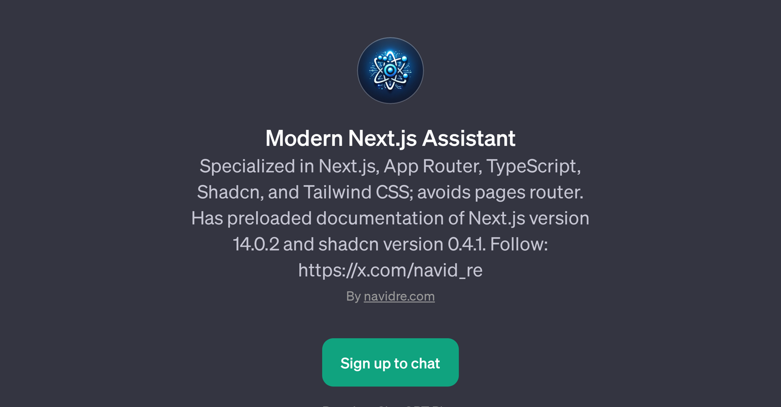 Modern Next.js Assistant website