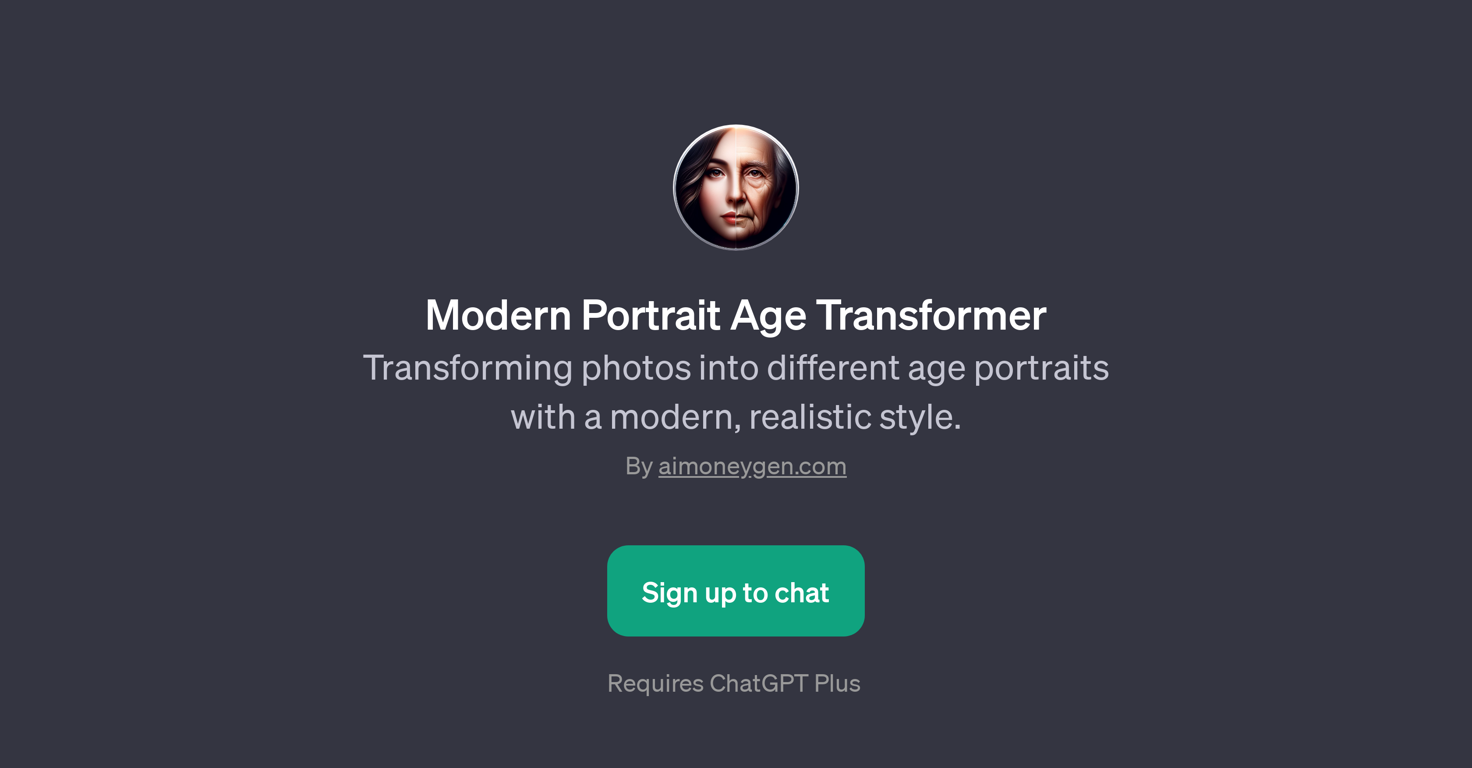 Modern Portrait Age Transformer website
