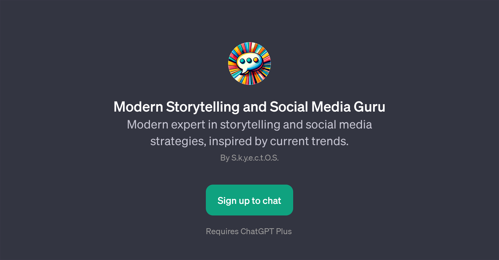 Modern Storytelling and Social Media Guru website