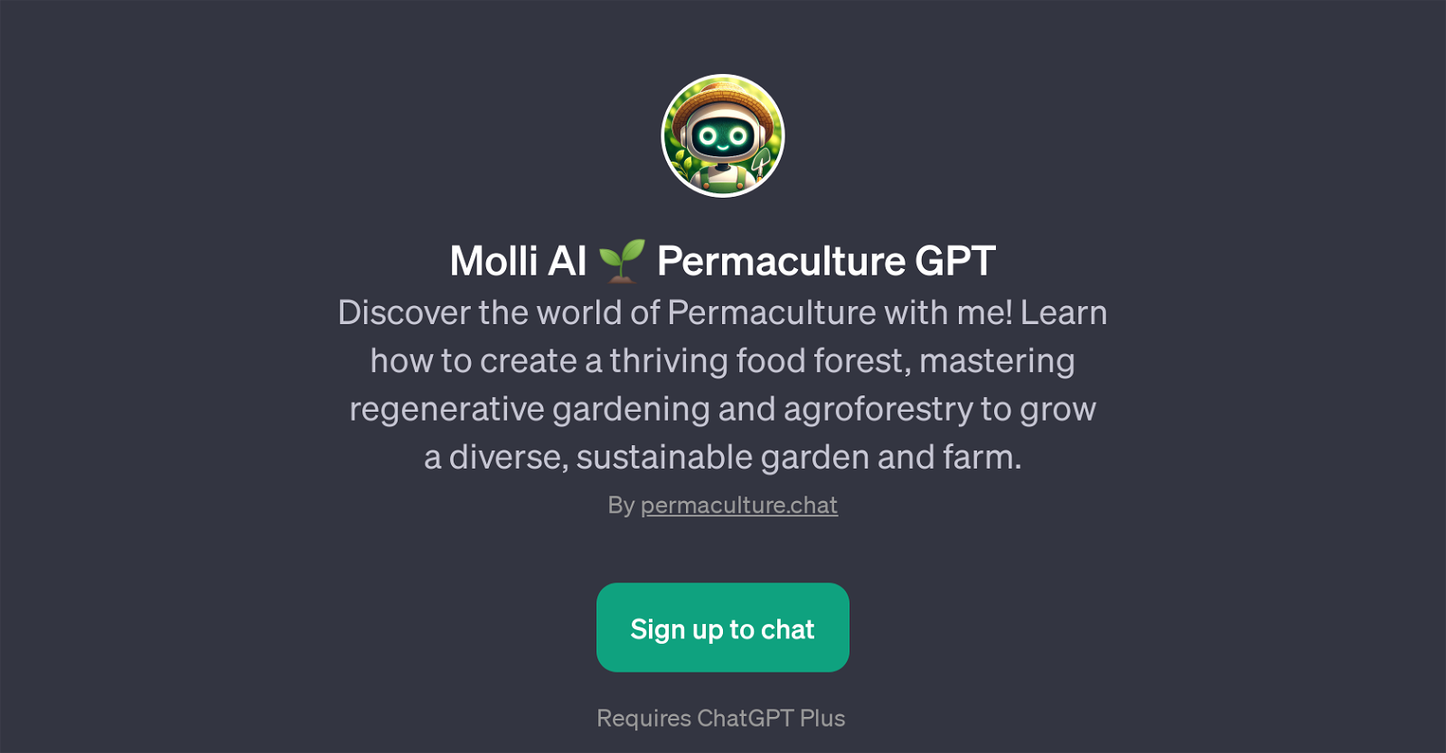 Molli AI Permaculture GPT website