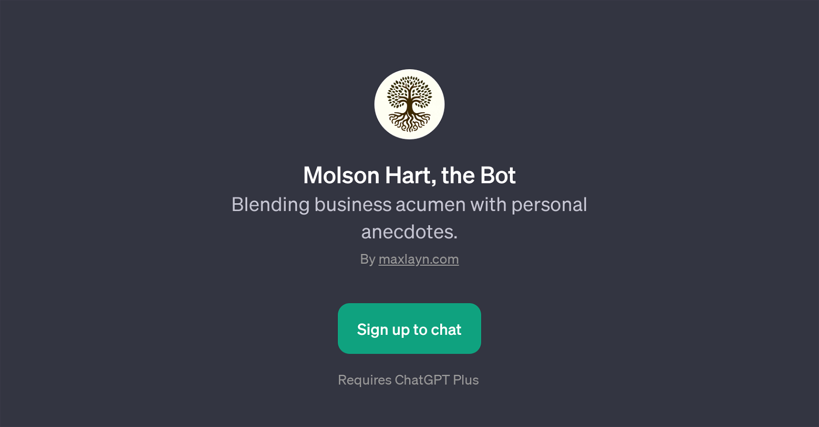 Molson Hart, the Bot website