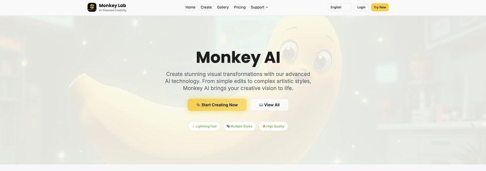 Monkey AI Image Generator website