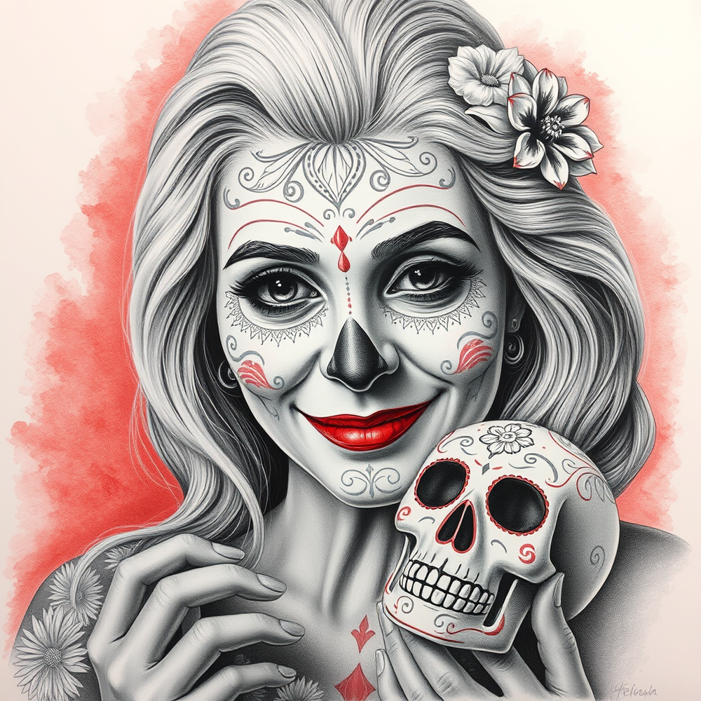 Monochromatic Pencil Elegance – Dia de los Muertos Tribute website
