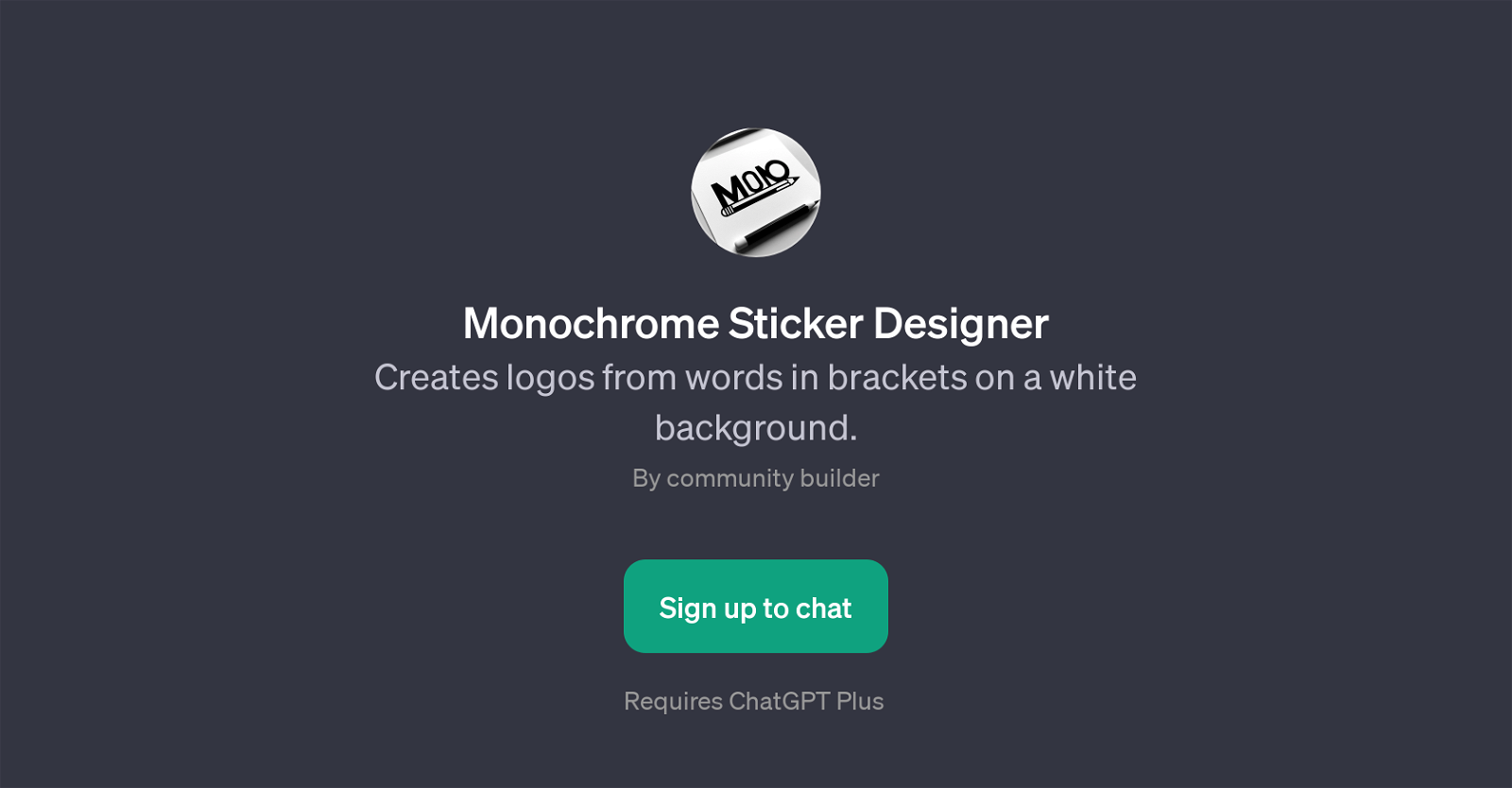 Monochrome Sticker Designer website