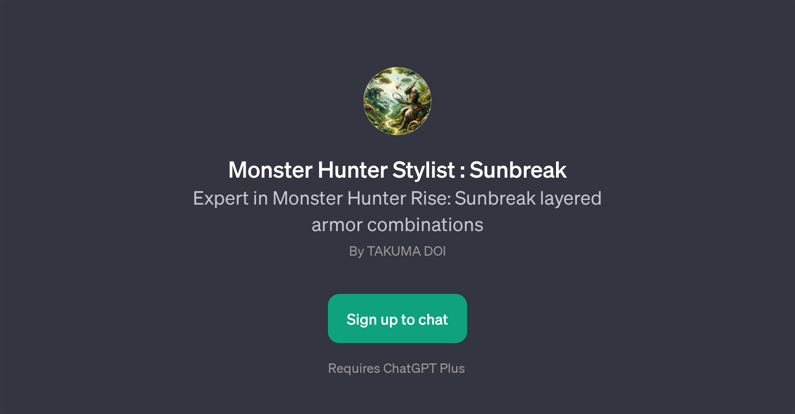 Monster Hunter Stylist: Sunbreak website