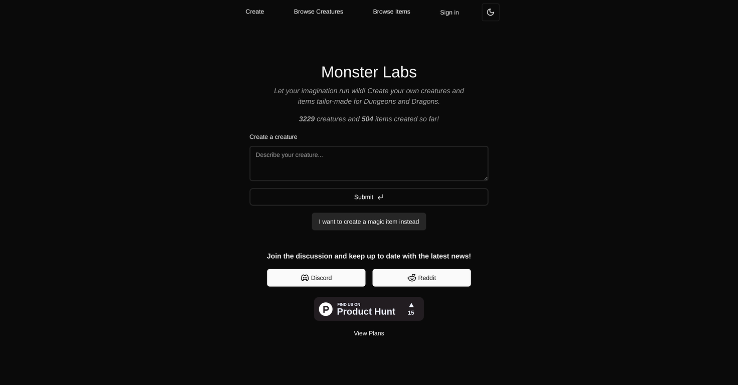 Monster Labs website
