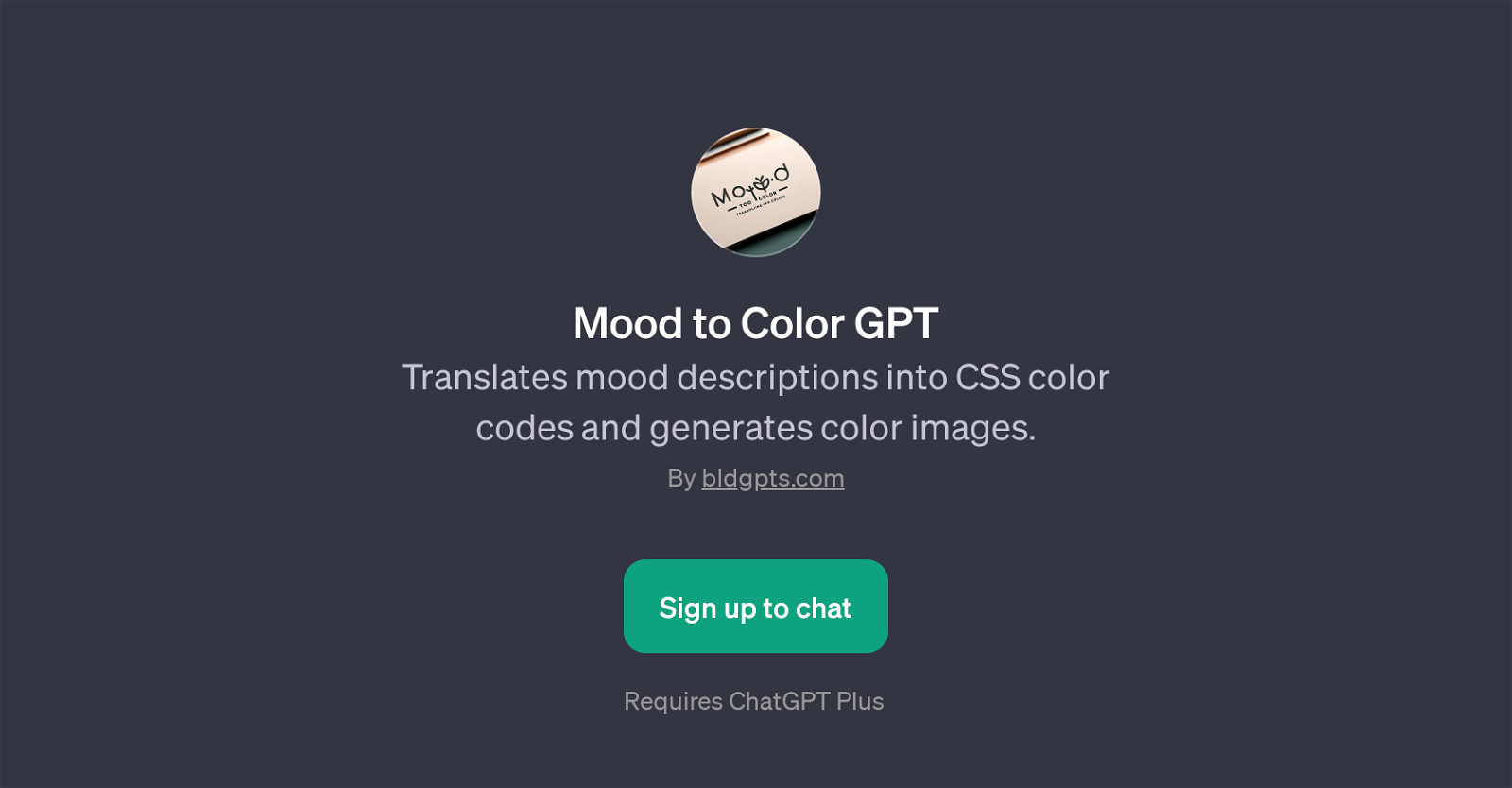 Mood to Color GPT website