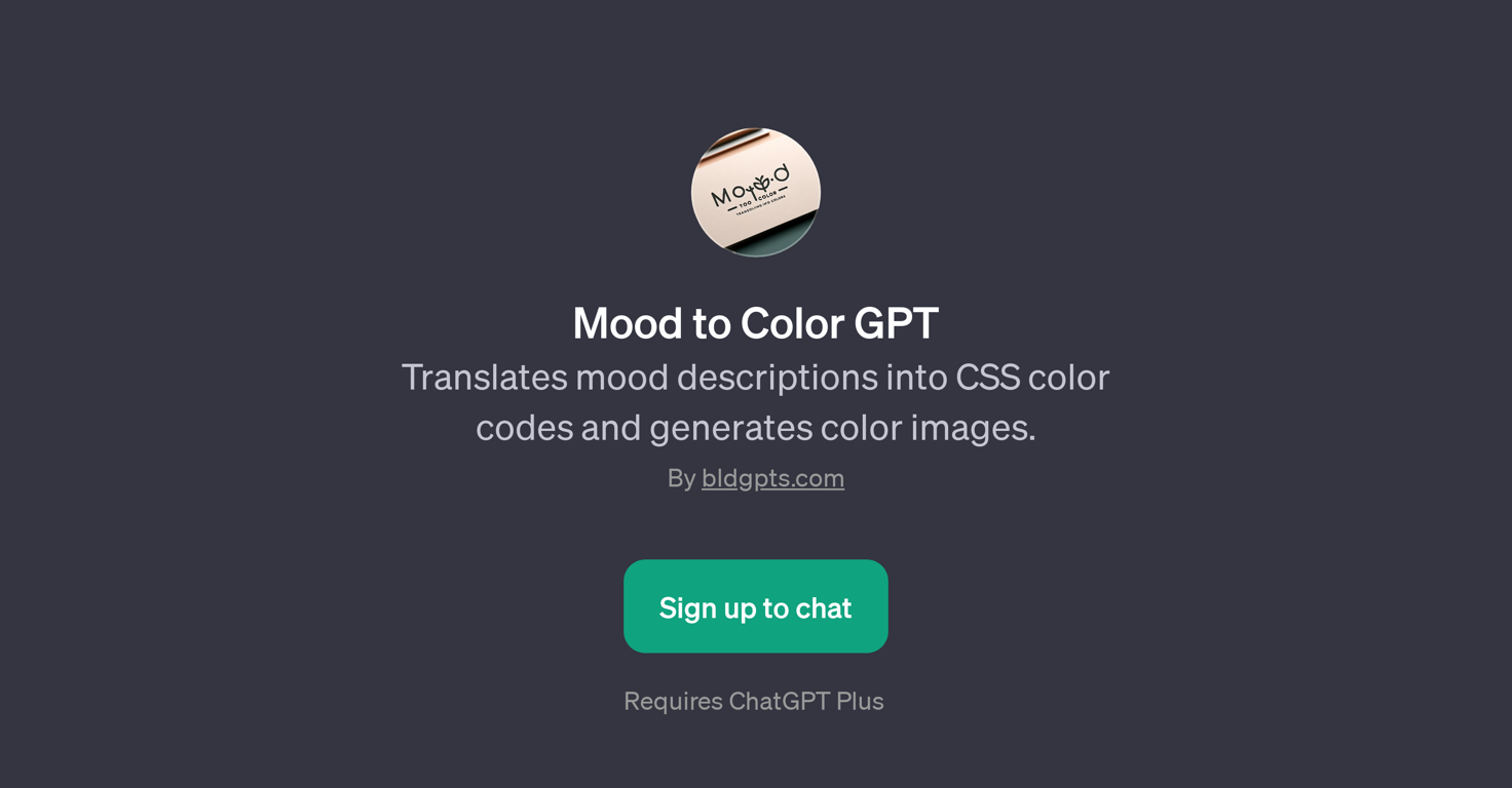 Mood to Color GPT website