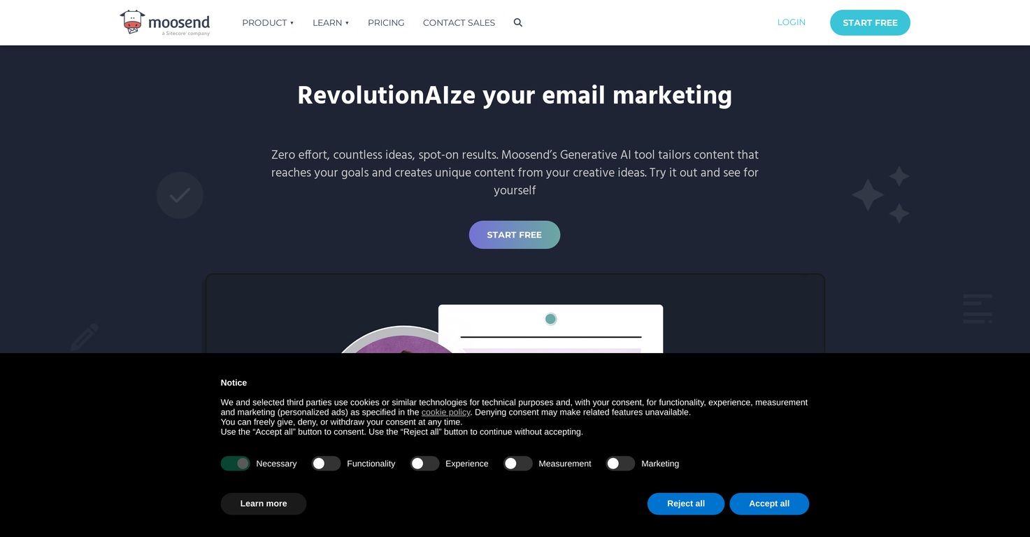 Moosend website