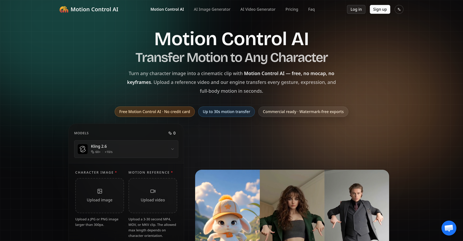 Motion Control AI website