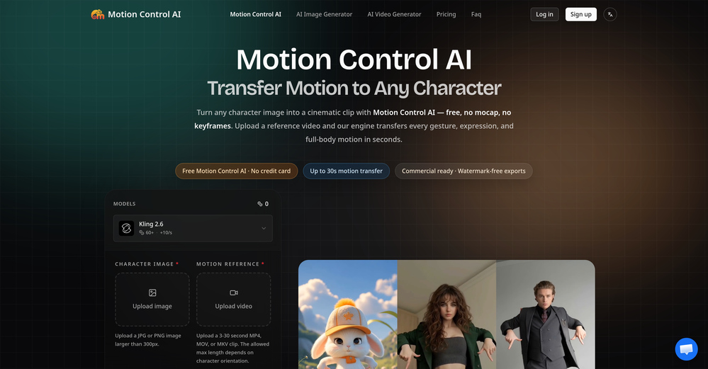 Motion Control AI website