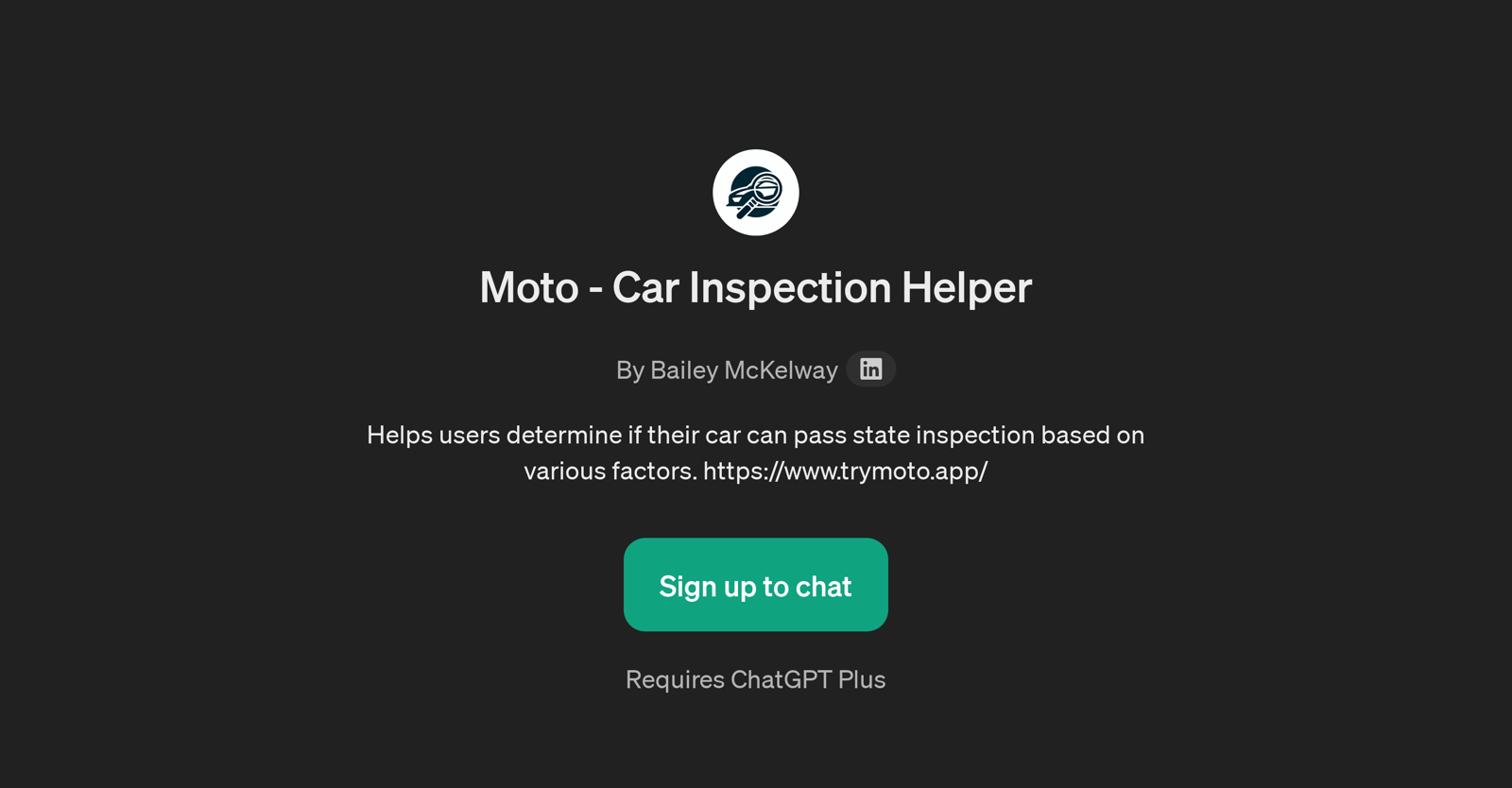 Moto - Car Inspection Helper website
