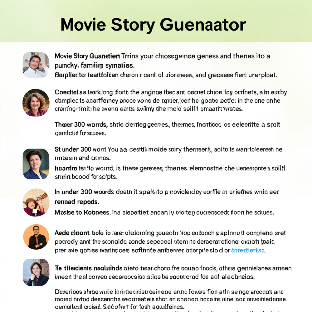 Movie Story Generator website