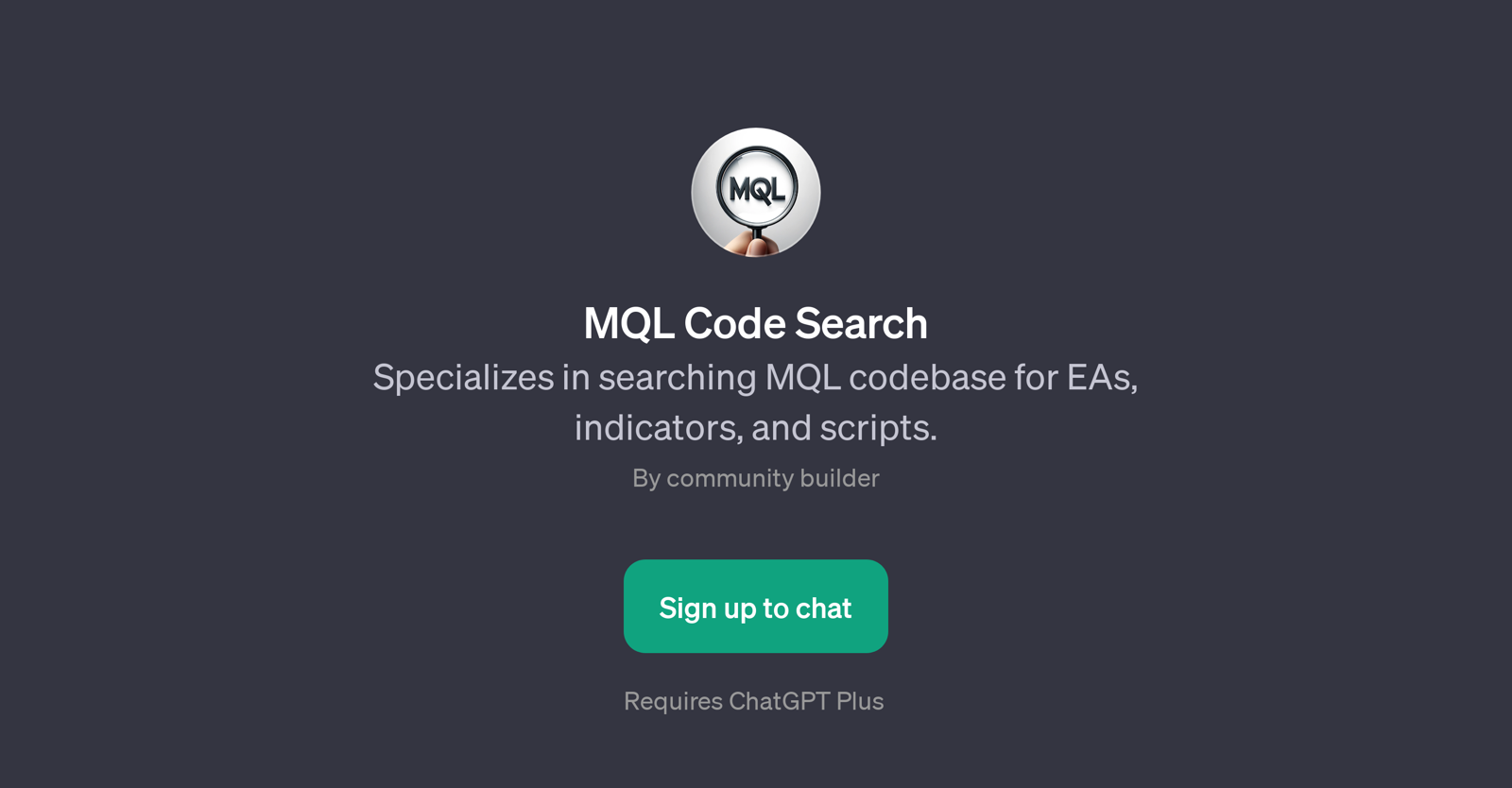 MQL Code Search website