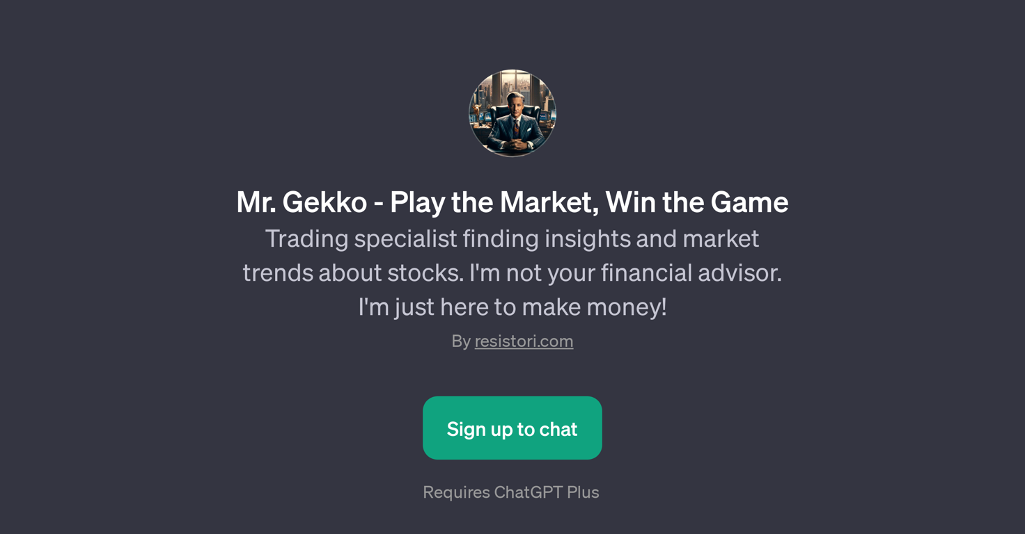 Mr. Gekko - Play the Market, Win the Game website