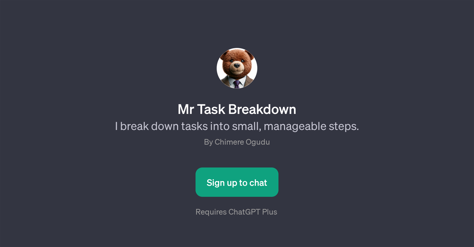 Mr Task Breakdown website