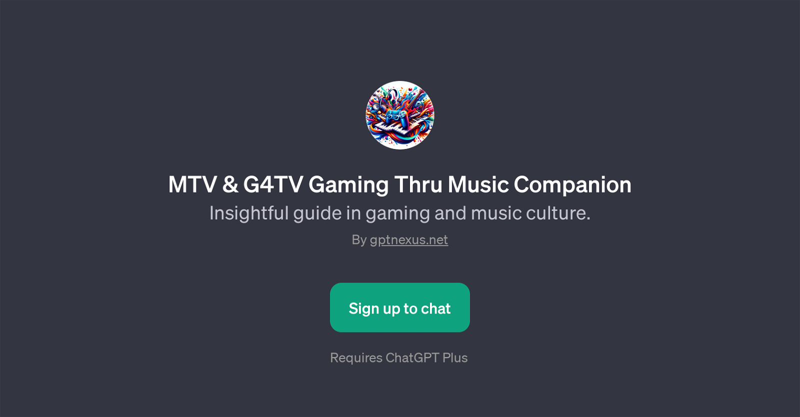 MTV & G4TV Gaming Thru Music Companion website