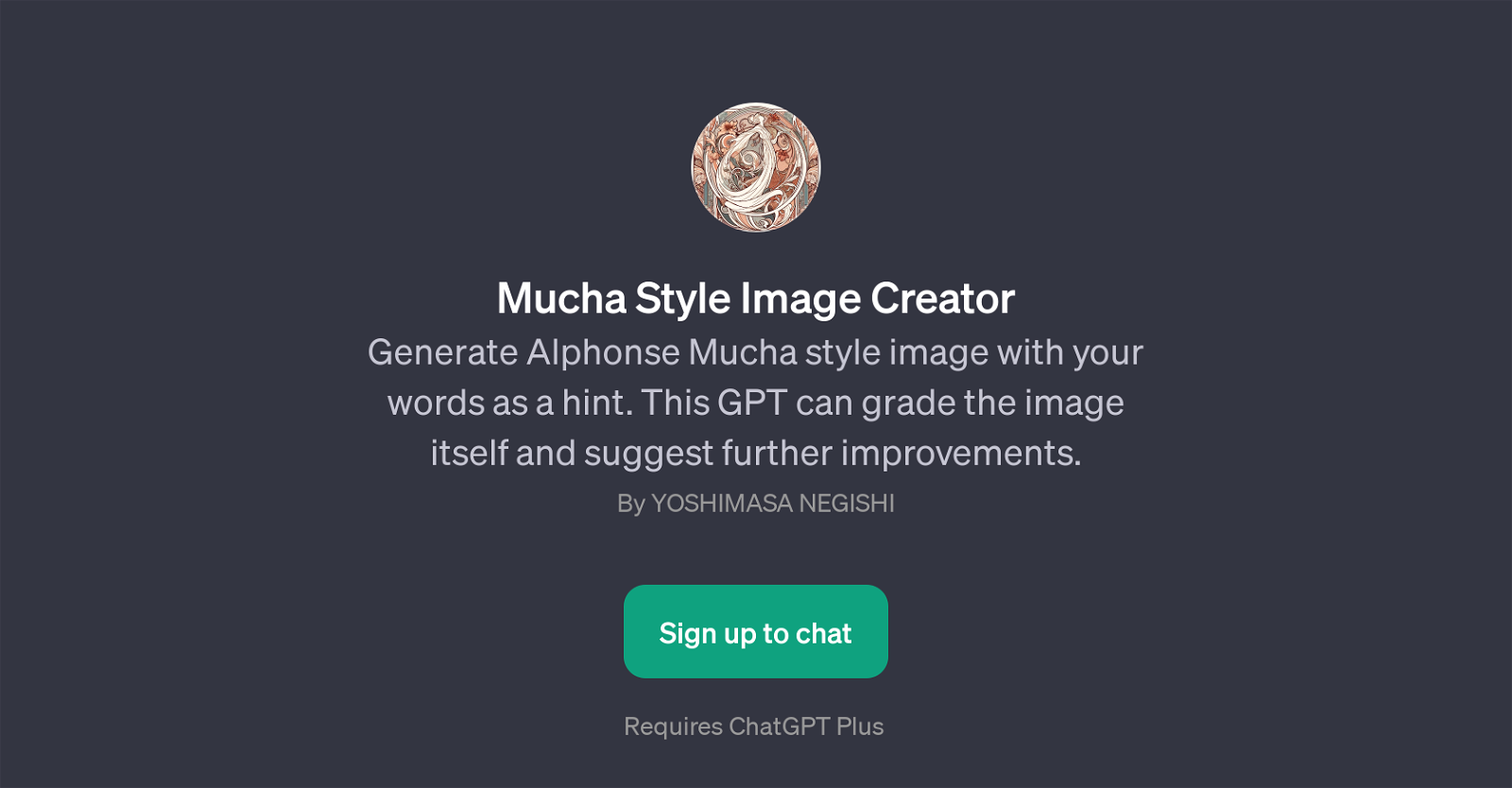 Mucha Style Image Creator website