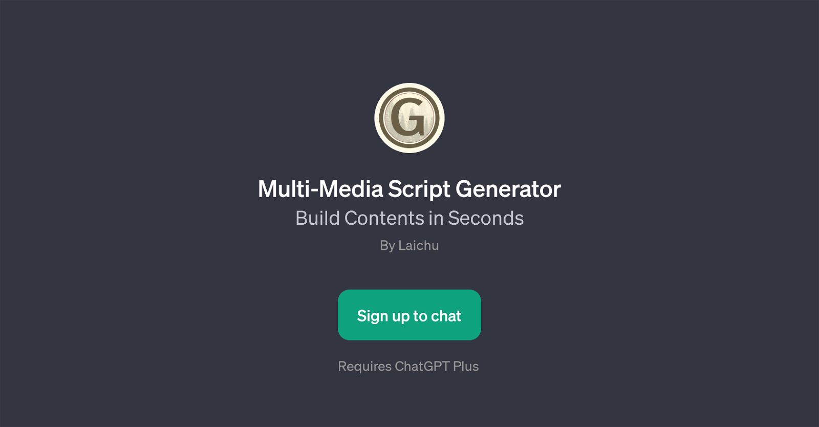Multi-Media Script Generator website