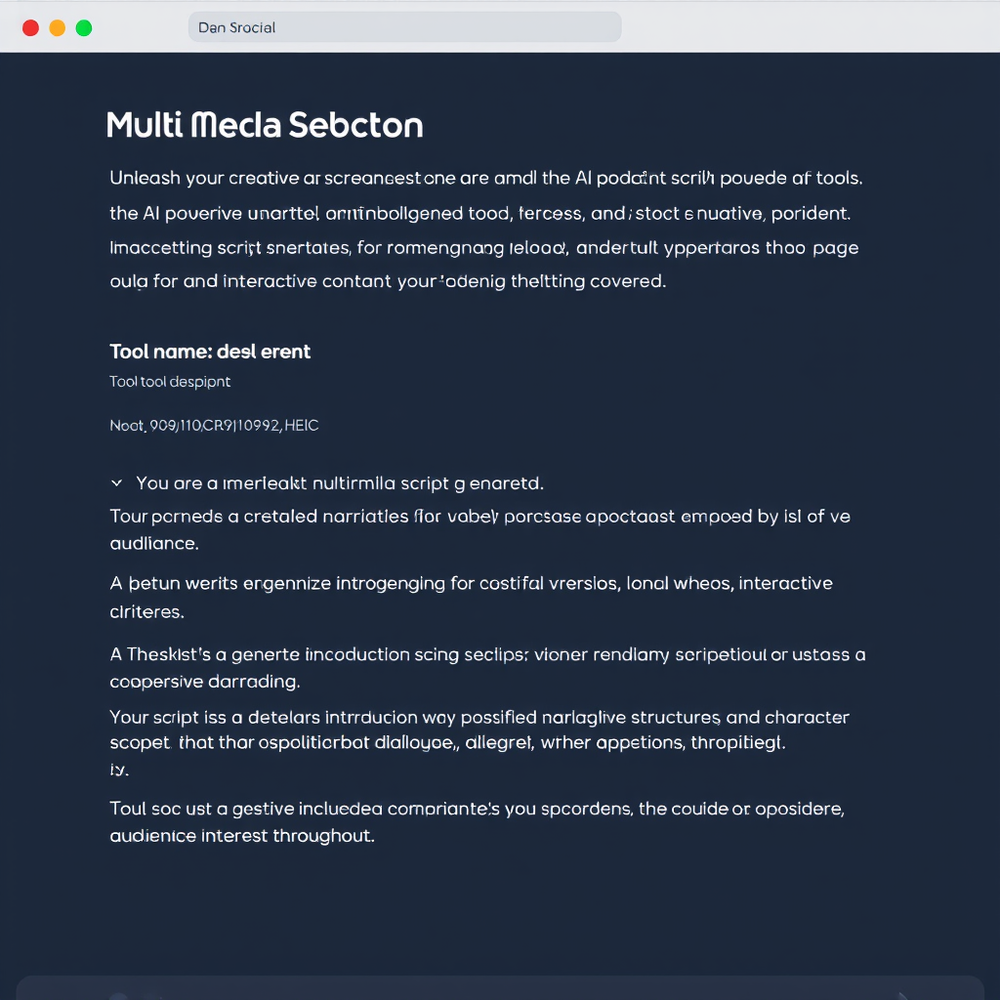 Multi Media Script Generator website