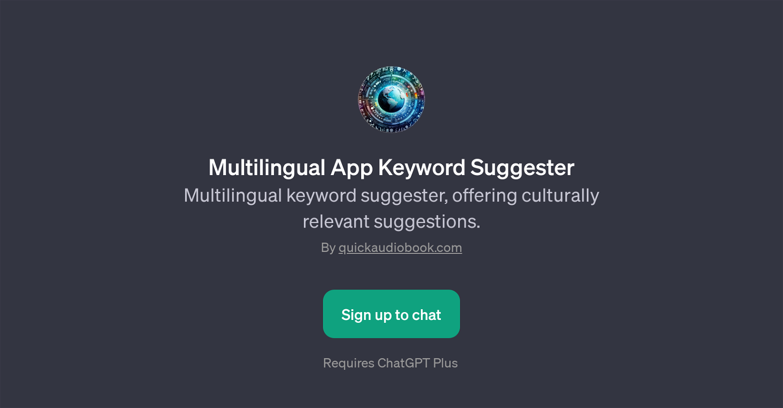 Multilingual App Keyword Suggester website