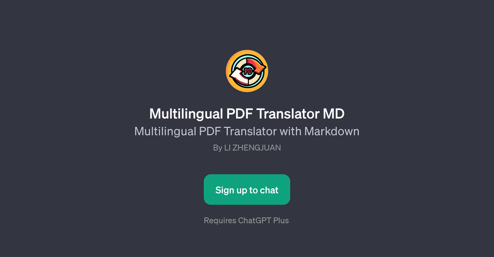 Multilingual PDF Translator MD website