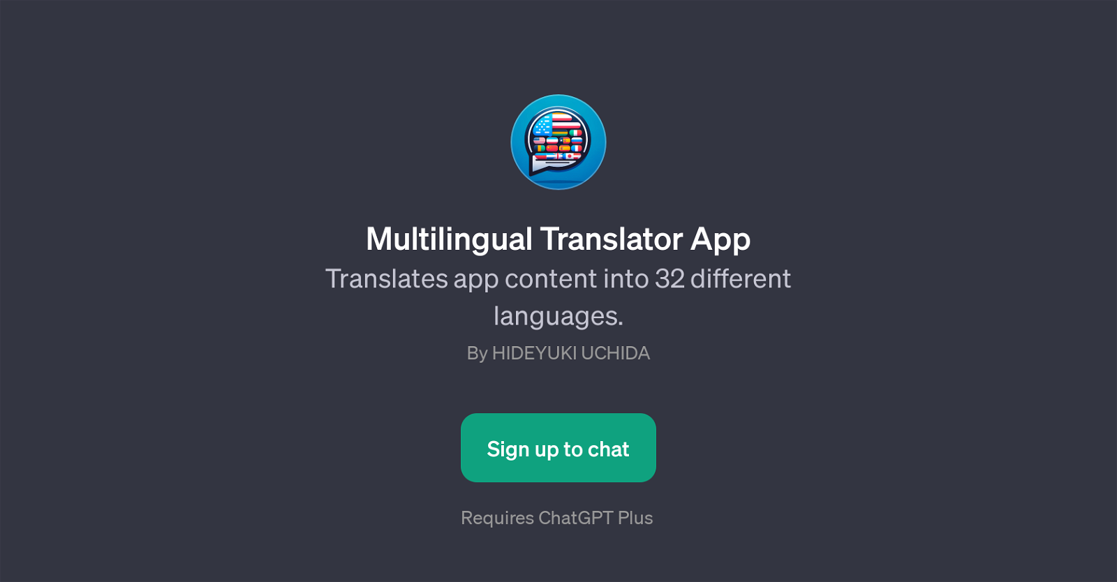Multilingual Translator App website