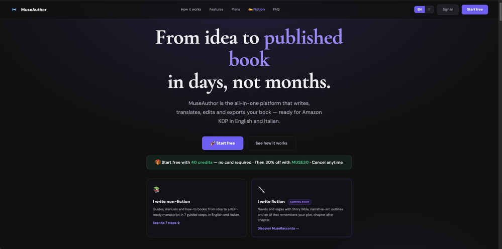 MuseAuthor website