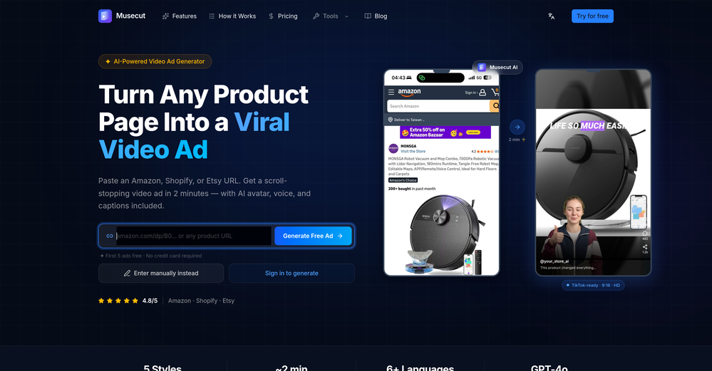 Musecut website