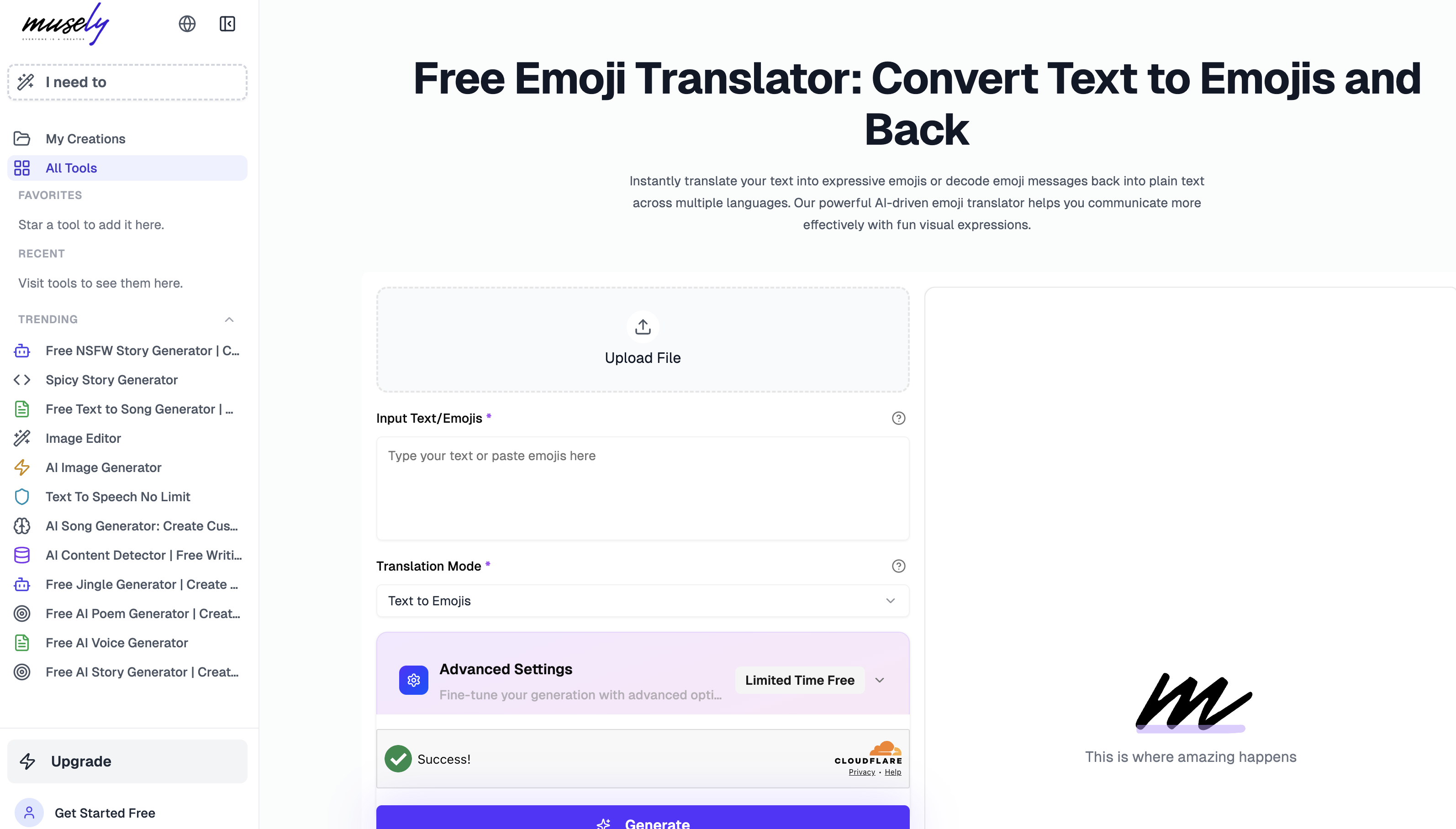 Musely Emoji Translator screenshot 1 Musely Emoji Translator screenshot 1