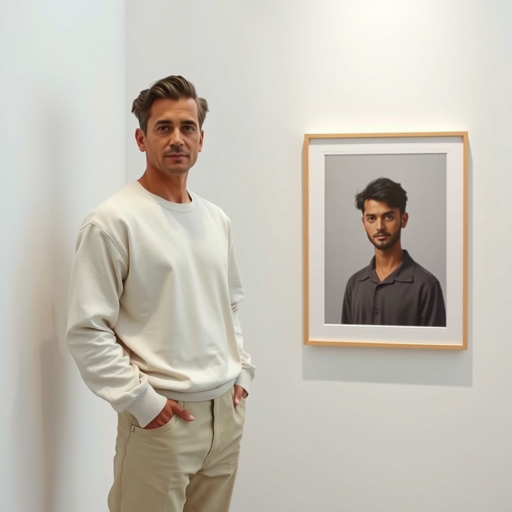 Museum Presentation Beside Minimalist Vector Portrait website