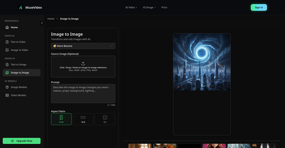 MuseVideo | Image to Image website