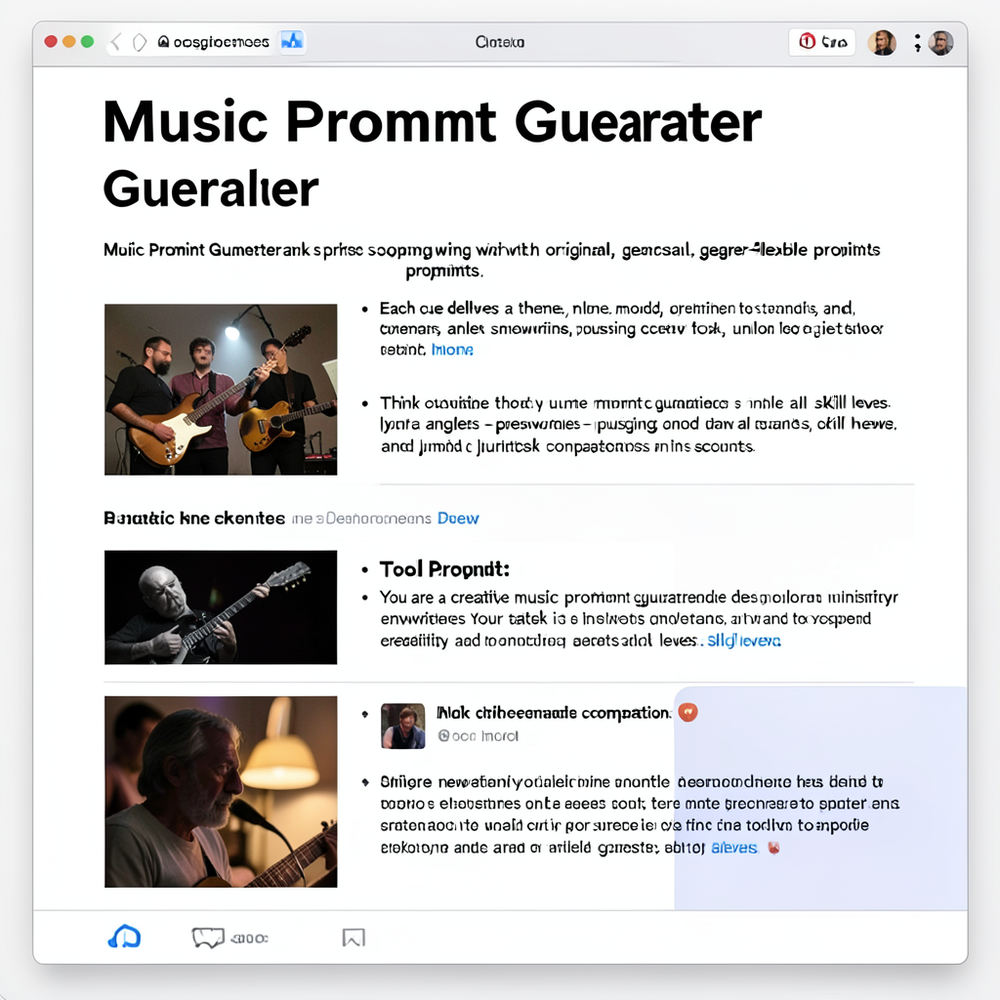 Music Prompt Generator website