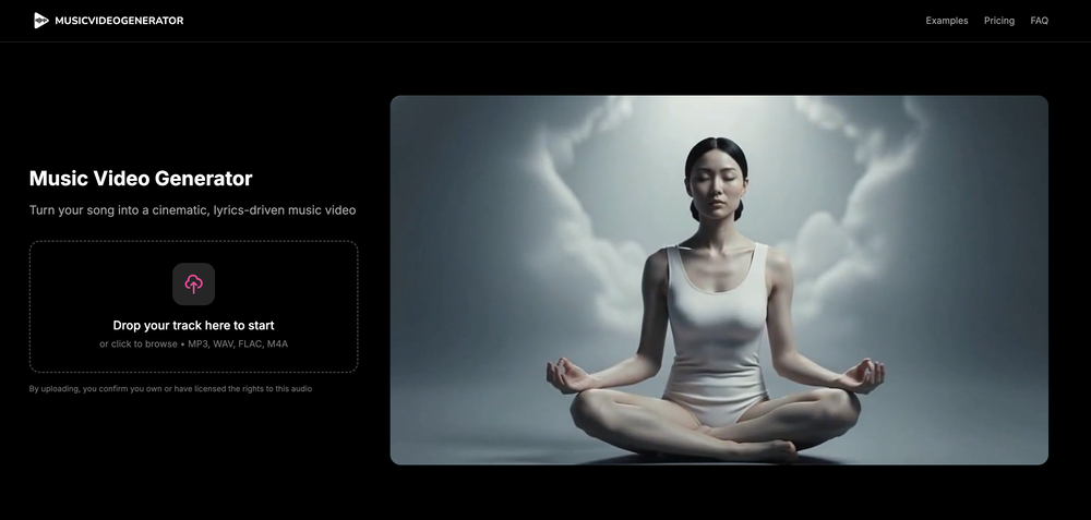 Music Video Generator website